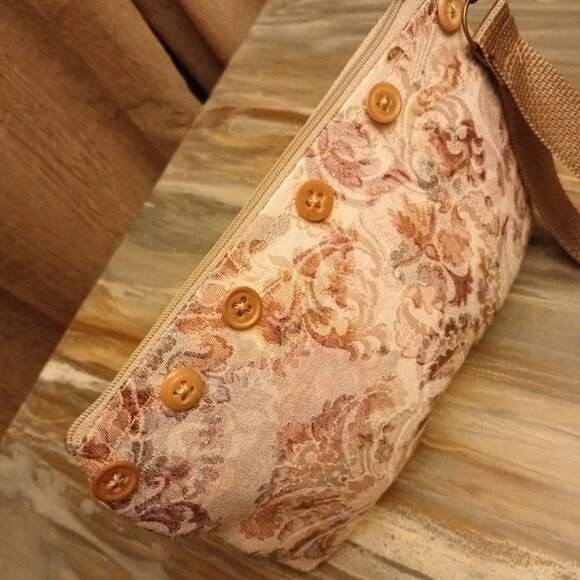 New Zippy Hanging Satin Wristlet Clutch Pouch Make-up Bags Button detail Florals - Picture 13 of 16